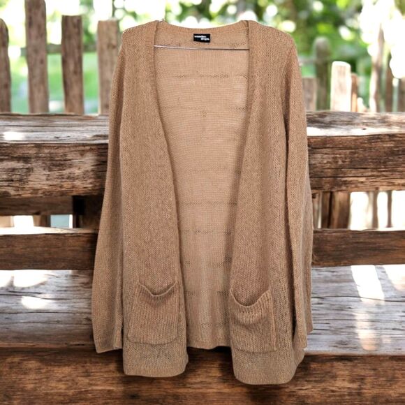 WOODEN SHIPS Open-Front Lightweight Knit Wool Mohair Blend Cardigan Size M/L - Picture 1 of 7